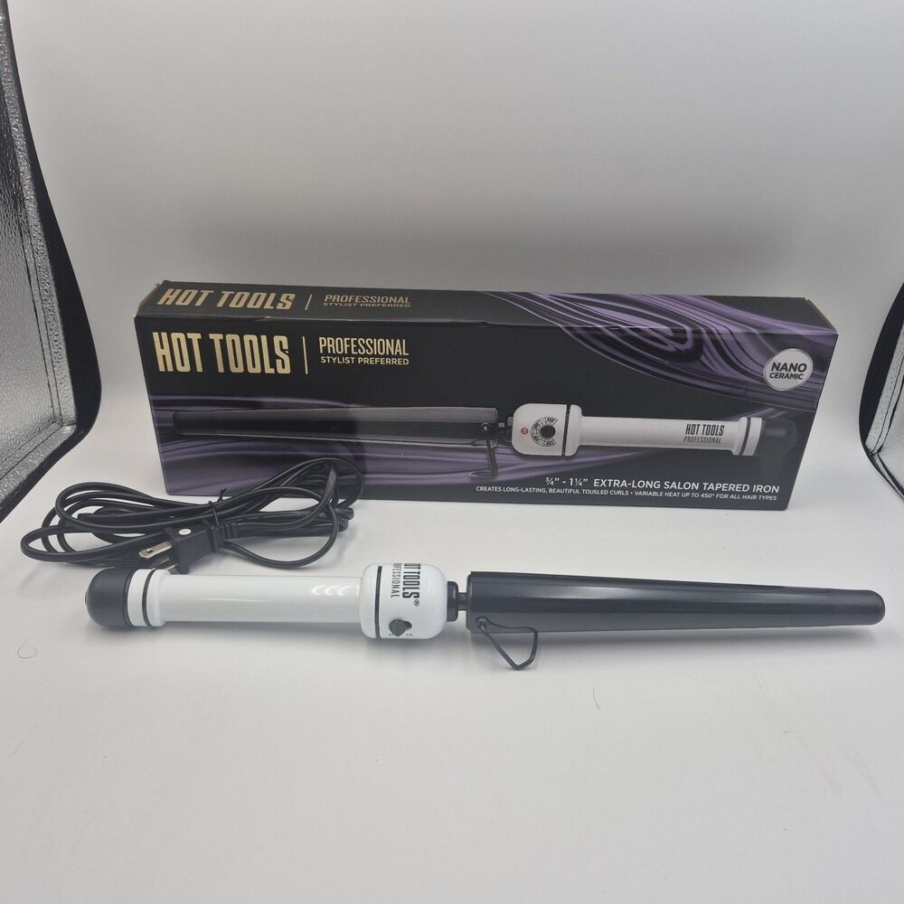 Hot Shot Tools Black Pearl 1 1/4" Reverse Tapered Curling Wand